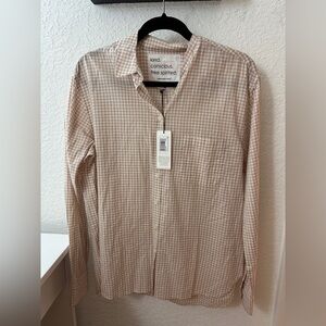 NWT Unsubscribed Boyfriends Button Down Shirt Size Small - pink gingham